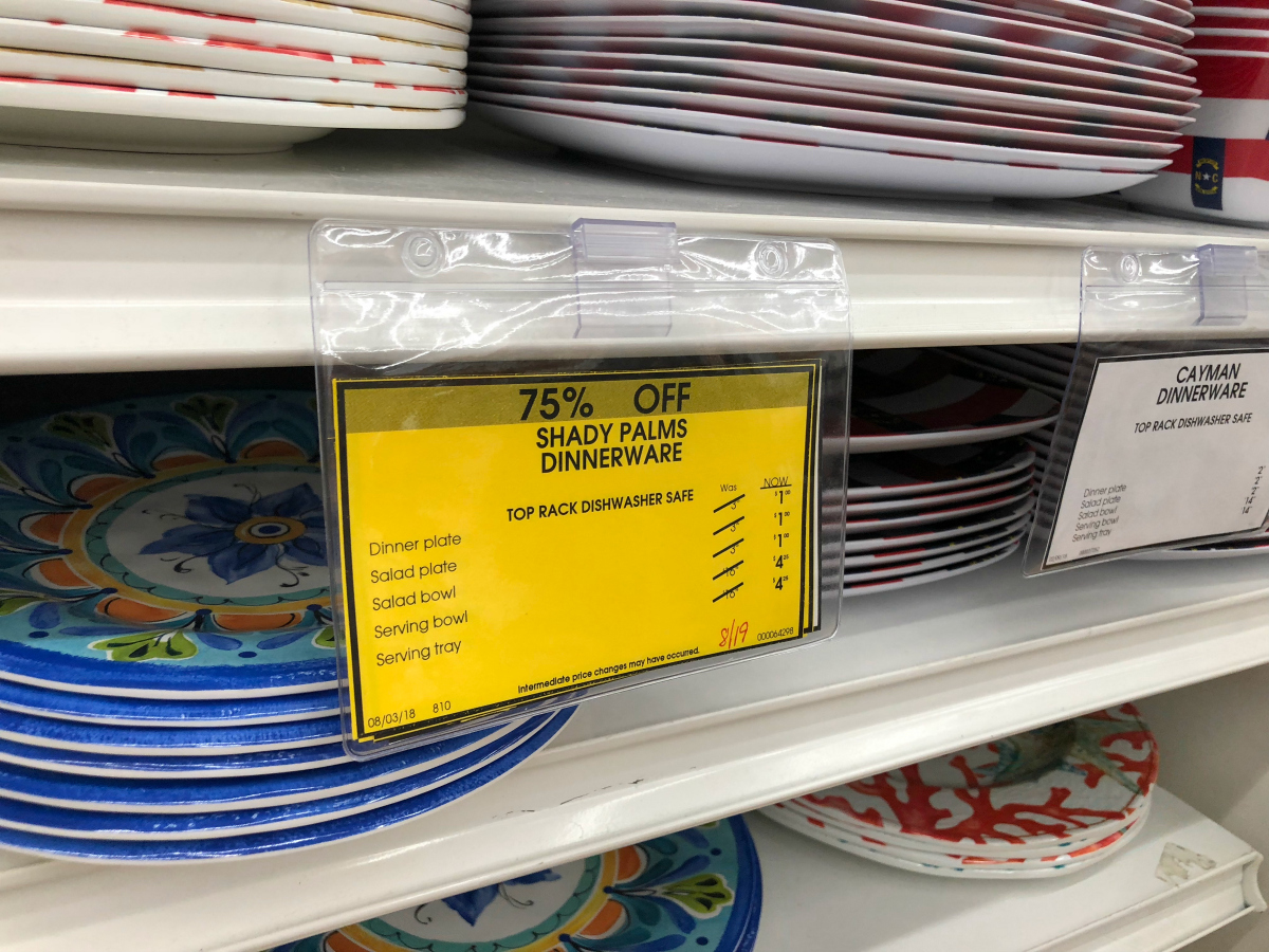 Bed bath beyond clearance sign on dinnerware