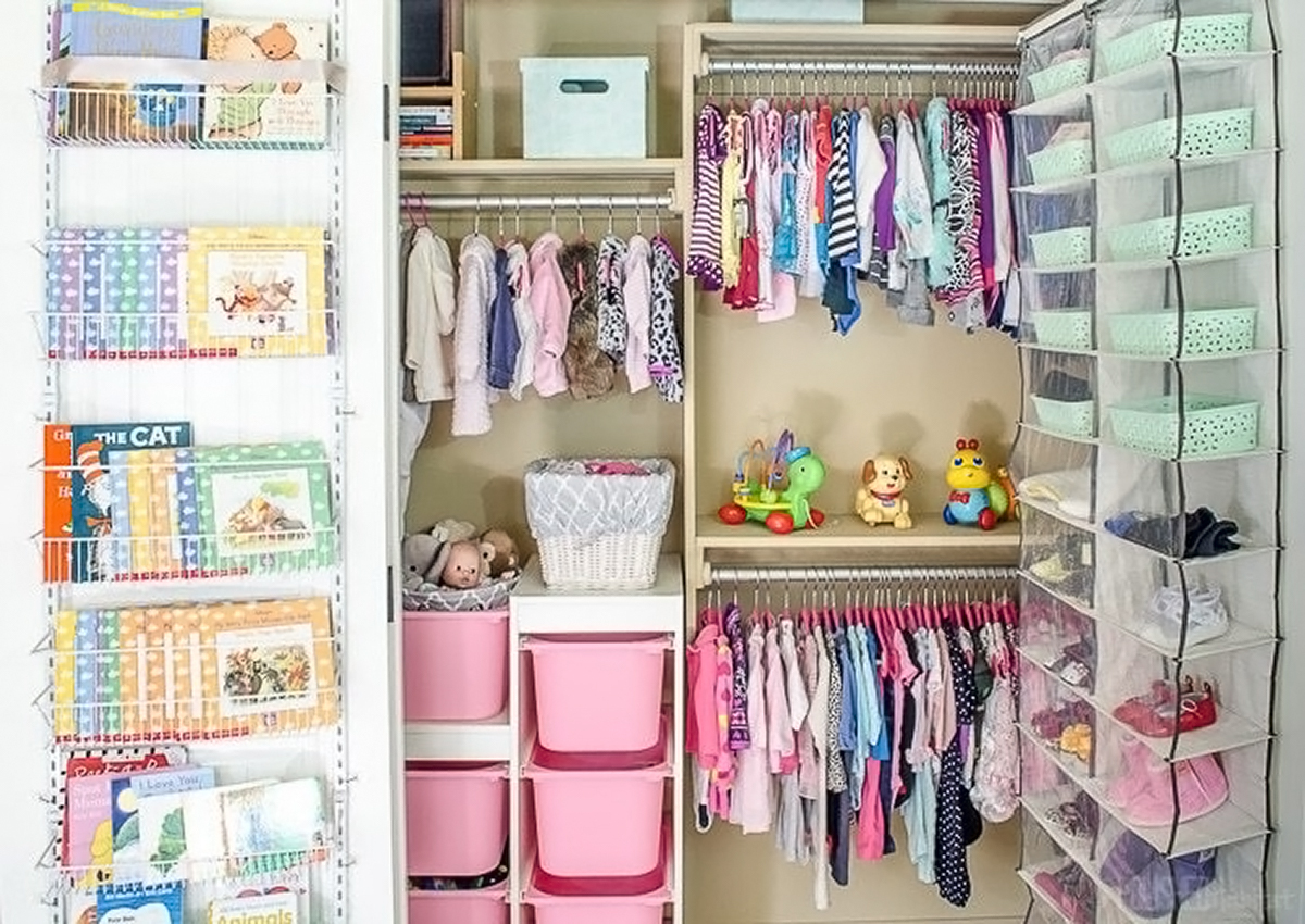 pantry shelves used in baby closet