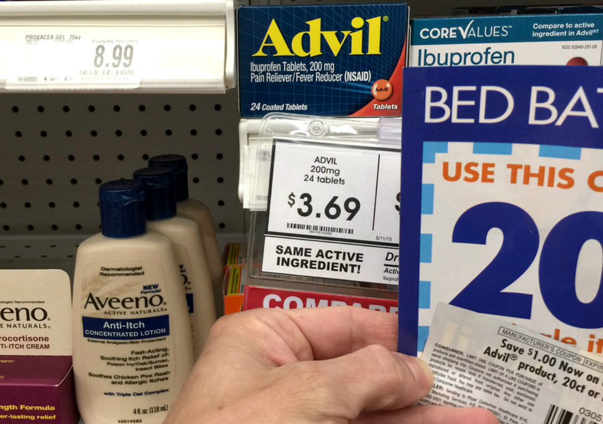 bed bath and beyond coupon stack in the store for Advil
