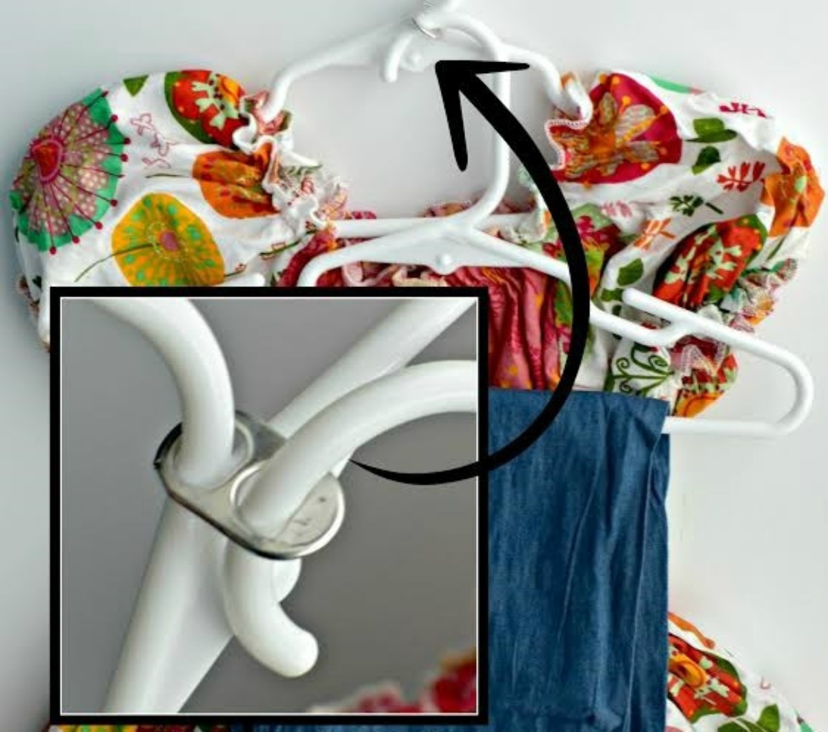 ways to repurpose trash – using aluminum can tabs for hanging clothes
