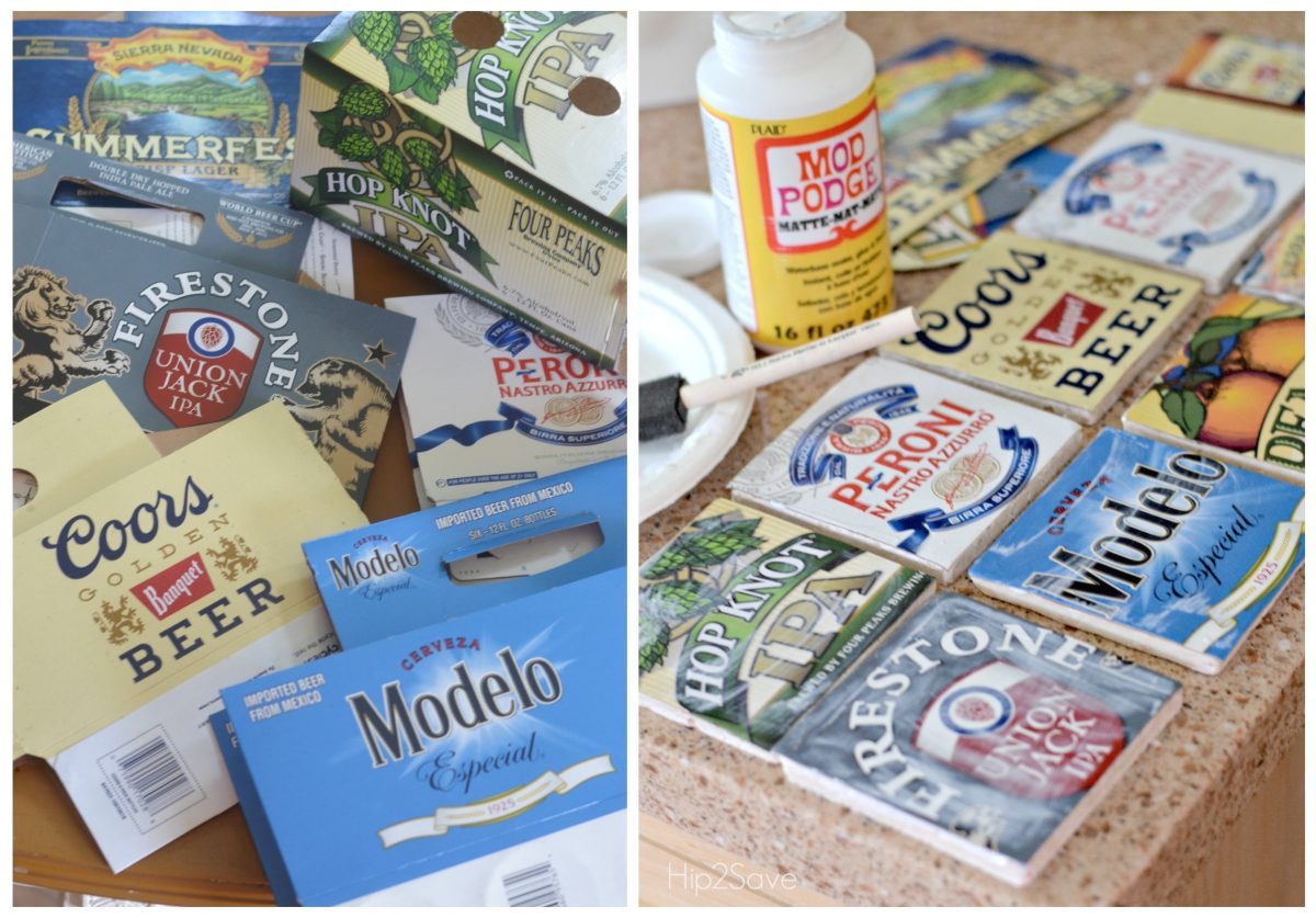 ways to repurpose trash – mod podge coasters