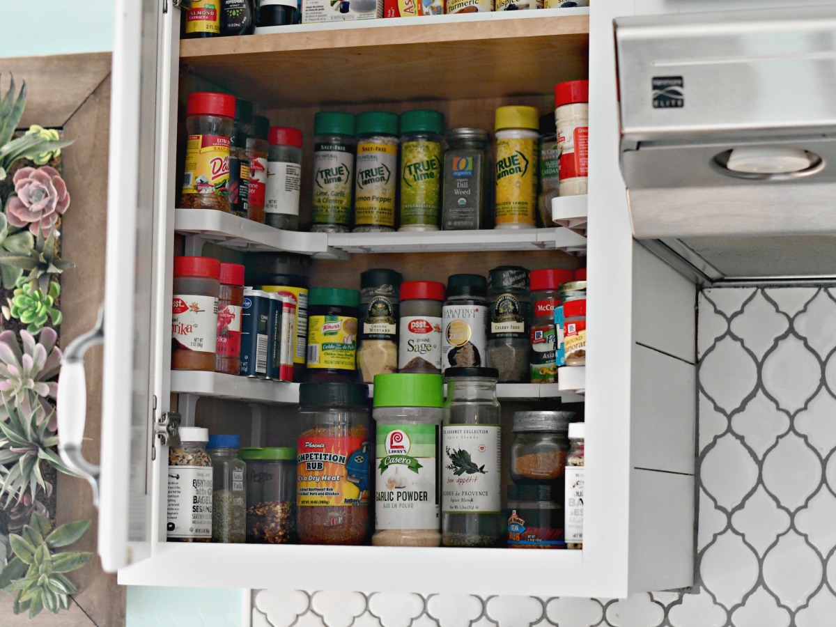 Spicy Shelf holding spices in the spice cabinet