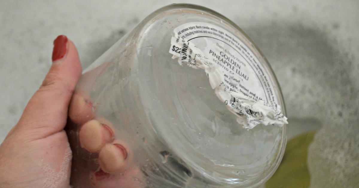 ways to repurpose trash – removing a candle label 