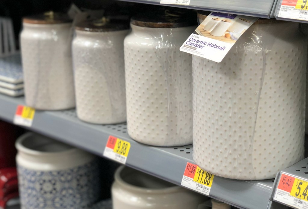 Ceramic Hobnail canisters at Walmart