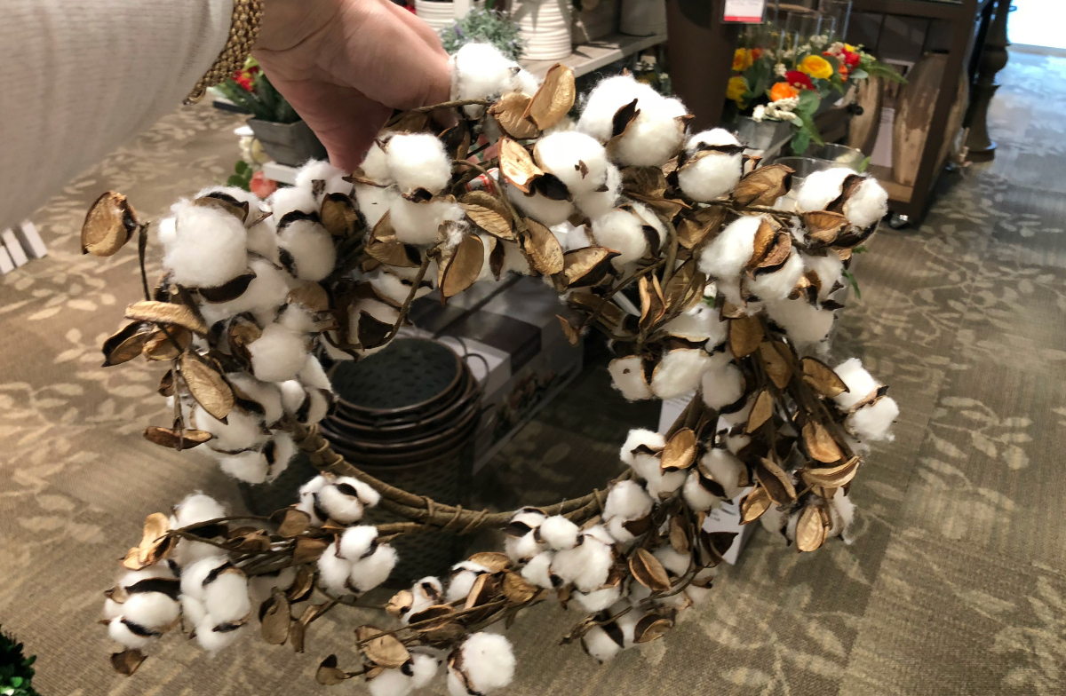 Kirklands Cotton Wreath lookalike