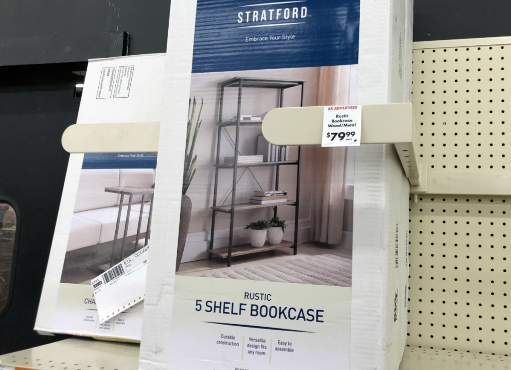 Rustic farmhouse bookshelf at Big Lots