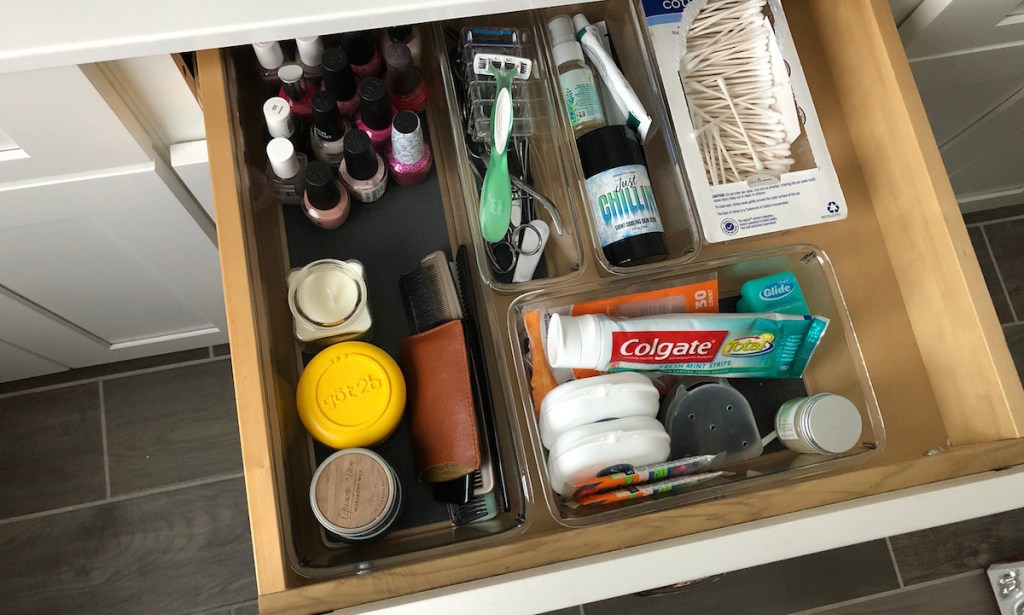 organized bathroom drawer
