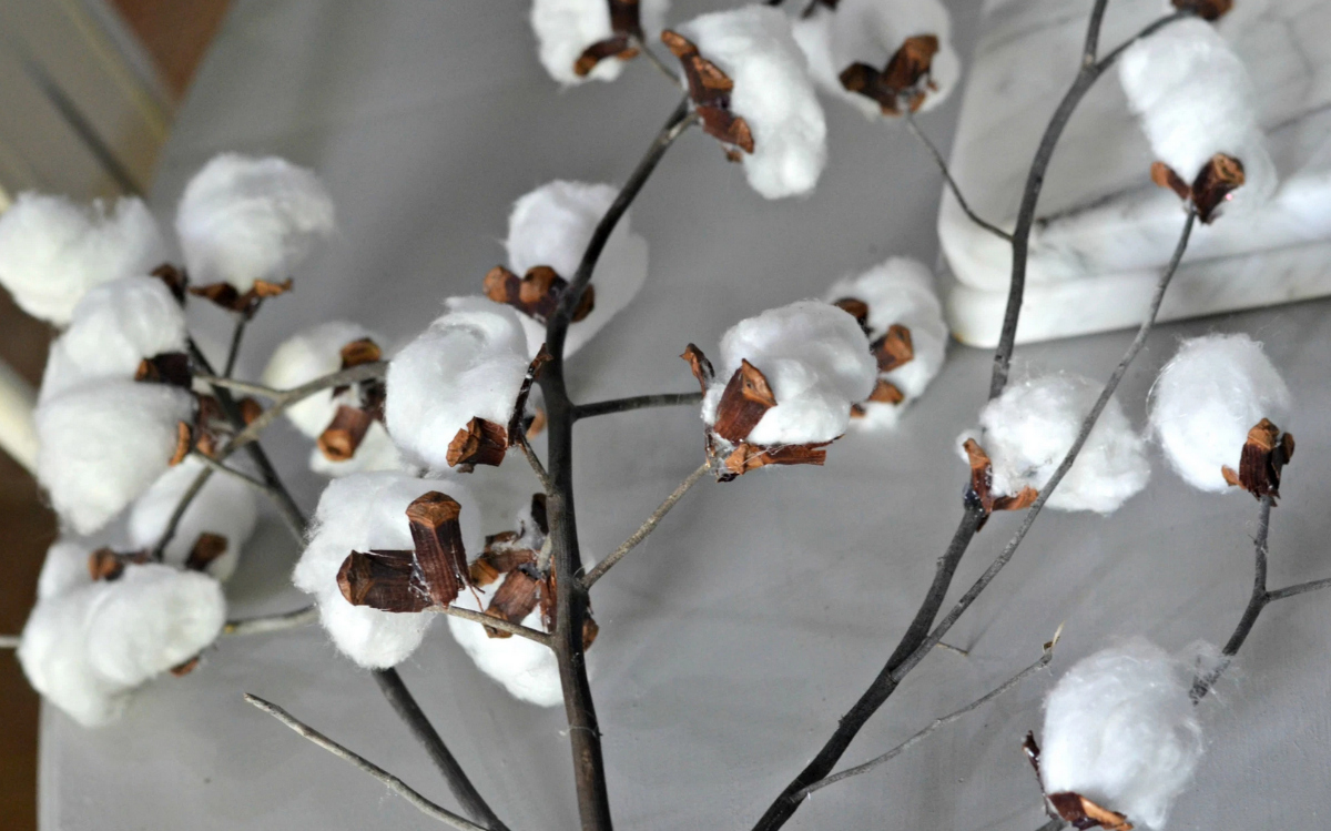 diy farmouse style cotton stems