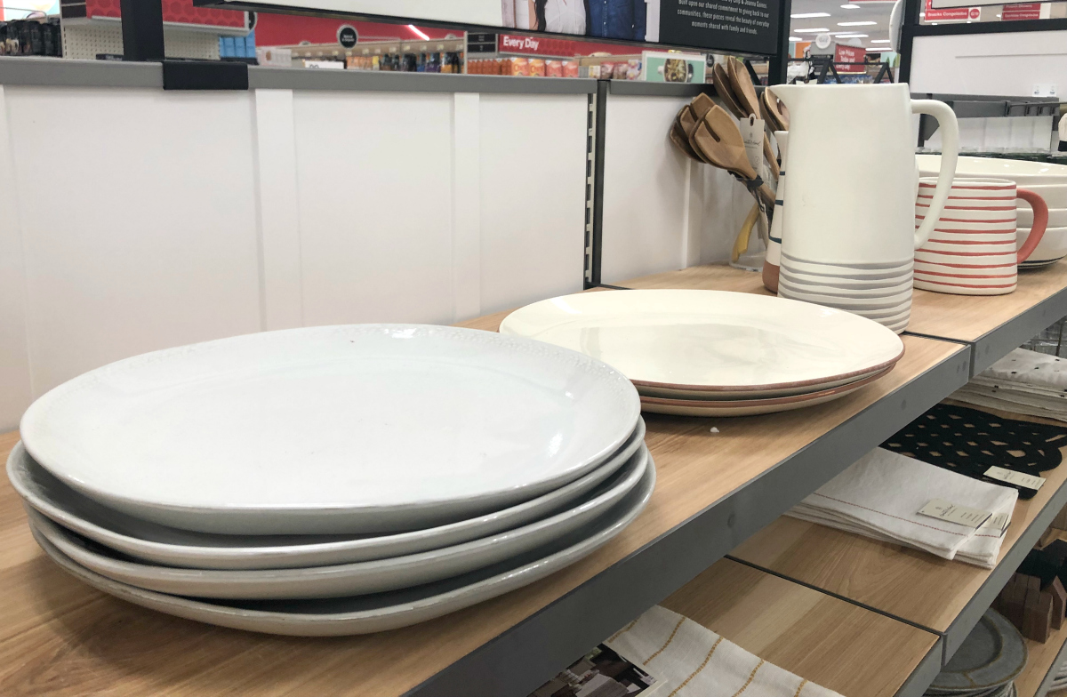 magnolia stoneware on a store shelf