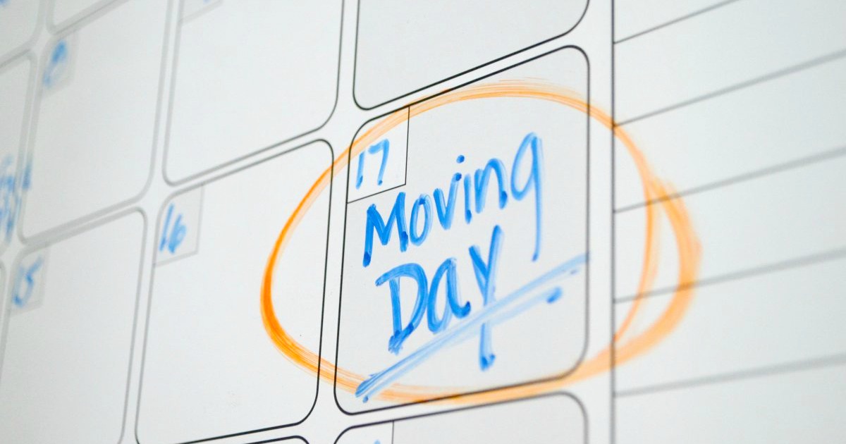 moving day circled on a calendar