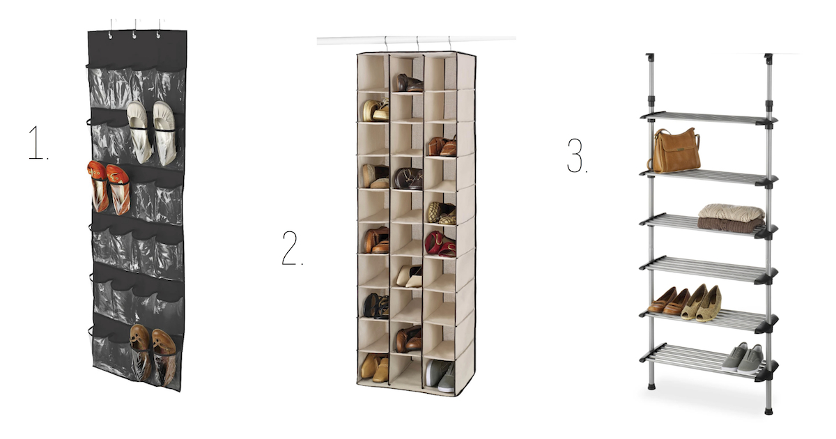 target hanging shoe storage: over the door hanger in canvas cubbies for small spaces
