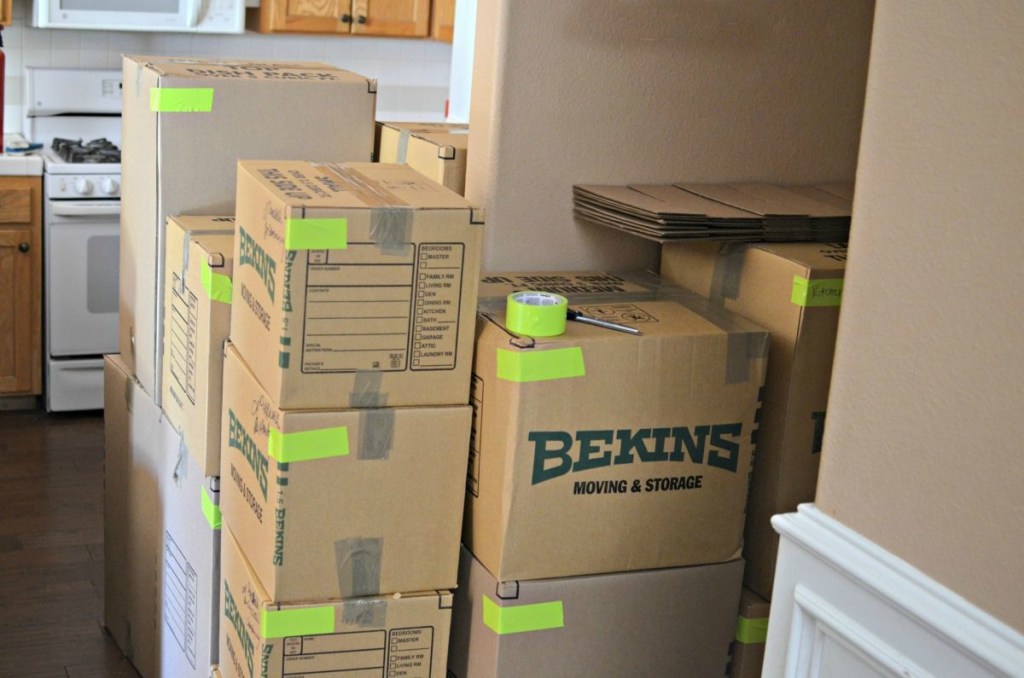 use a different colored tape to assign moving boxes to each room 