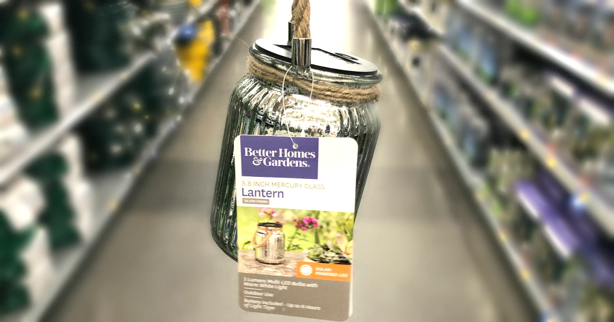 Better Homes And Garden SOLAR Mercury Glass Lantern 