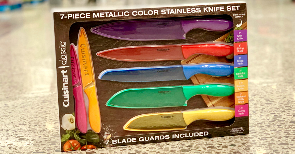 Featured image of post Cuisinart Metallic Multicolor Stainless 14-Piece Knife Set - Rivets secure the full tang blade to the handle.