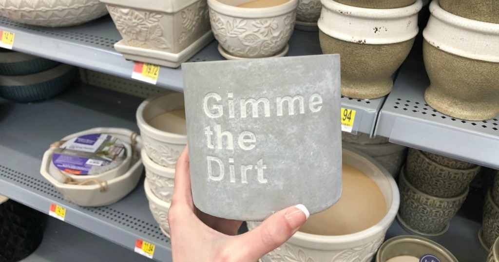 Gimme the Dirt Concrete Planter 