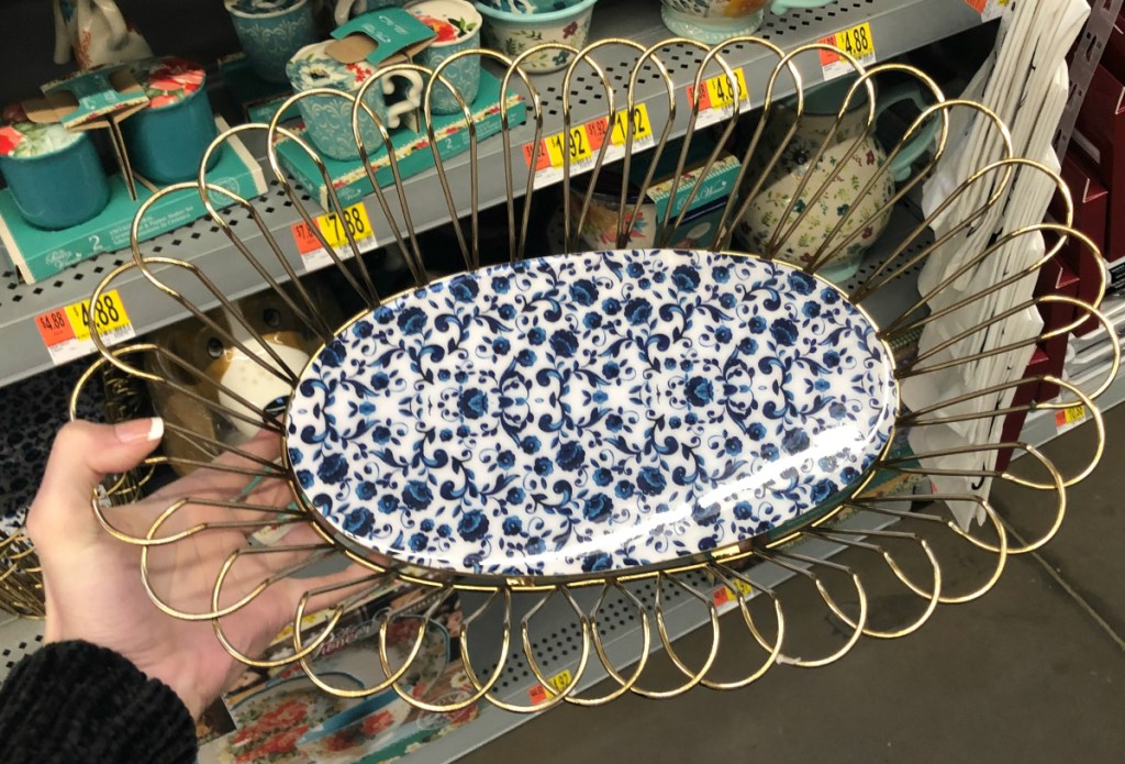 Heritage Floral Oval Wire Basket