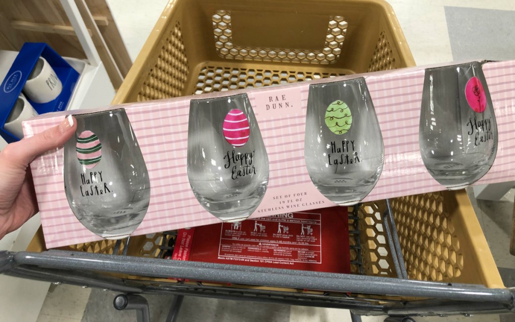 Rae Dunn Easter wine glasses at TJ Maxx