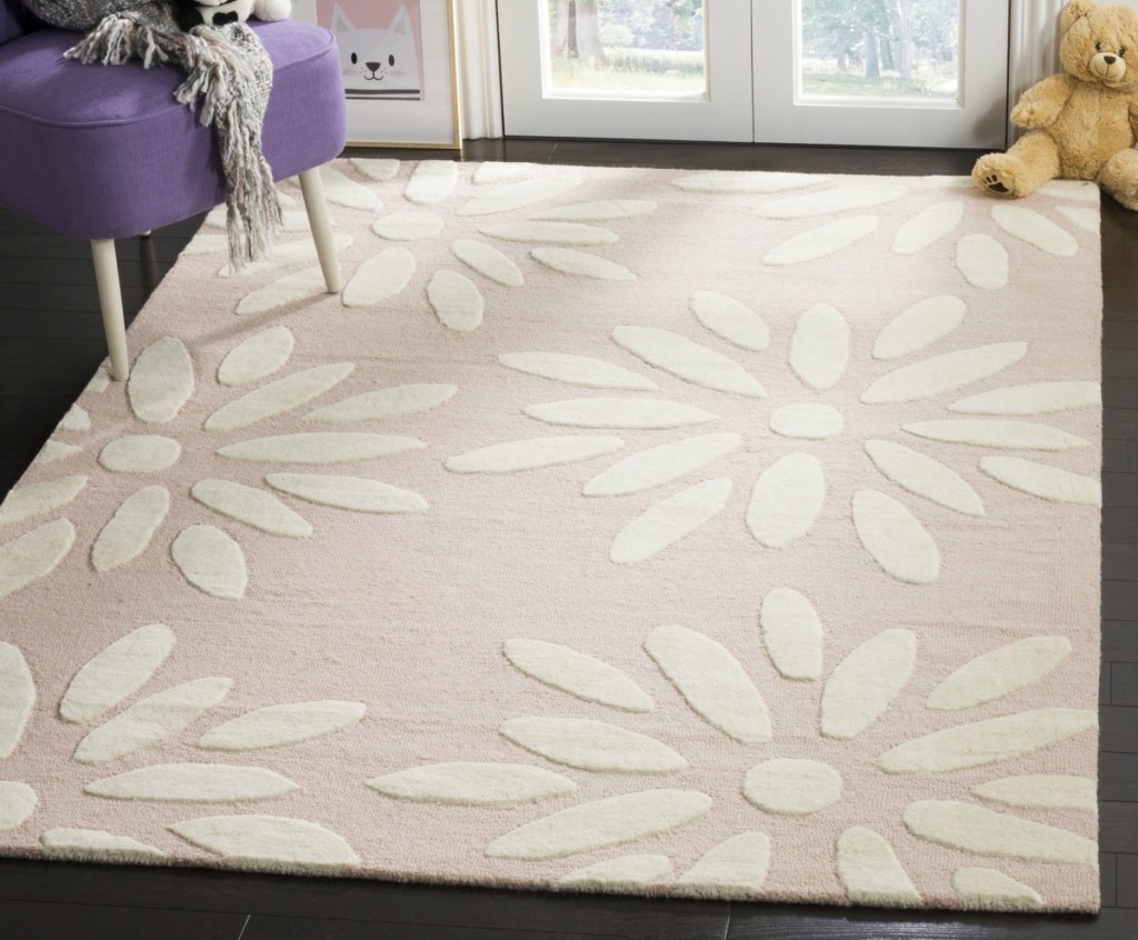 Safavieh-Kids-Transitional-Geometric-Hand-Tufted-Wool-Pink-Ivory-Area-Rug