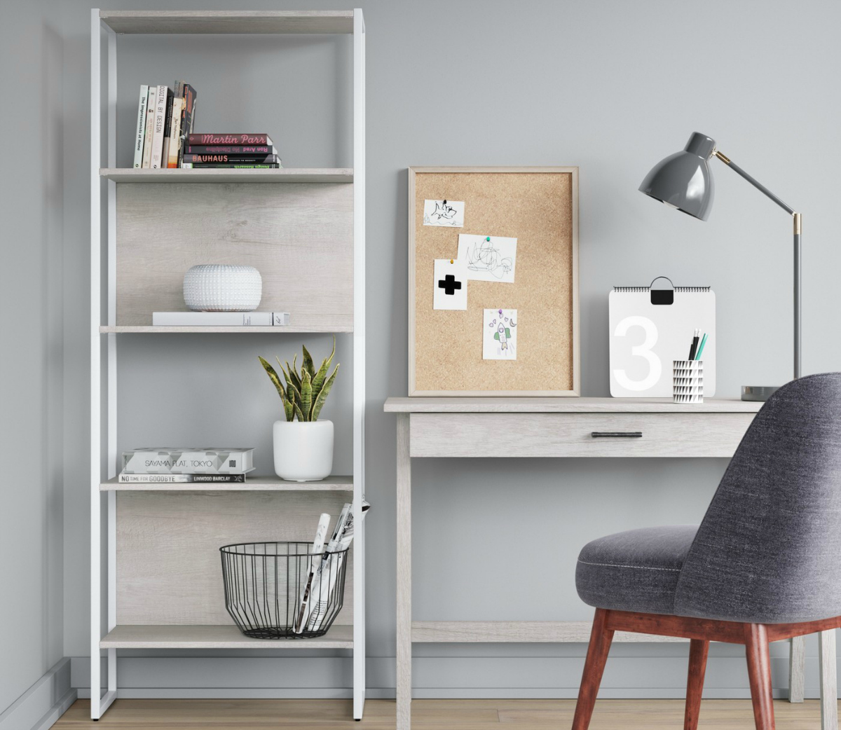 White metal bookshelf at Target