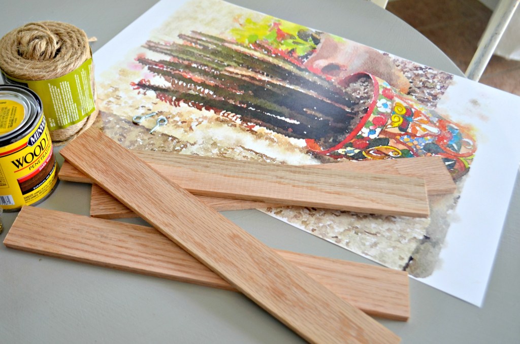 supplies needed for diy wood hanging poster frame 