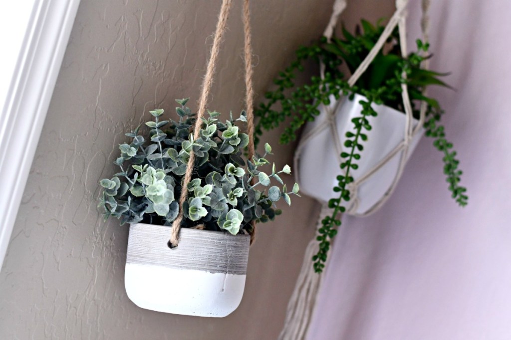 hanging faux planters from tjmaxx