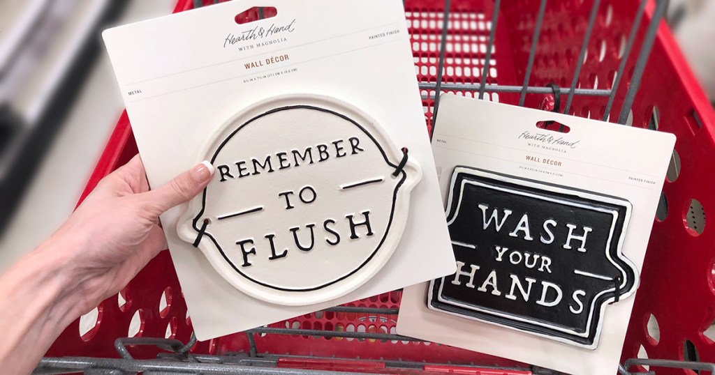 target wall decor — magnolia hearth and hand bathroom wall signs