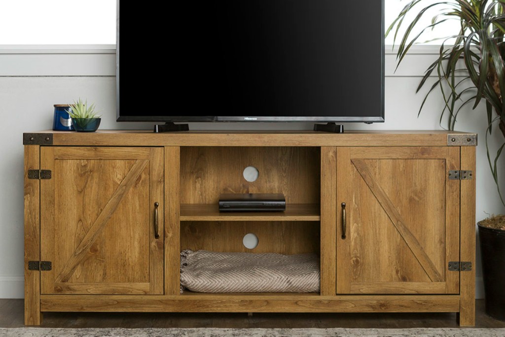 Barn Door TV Stand - Natural