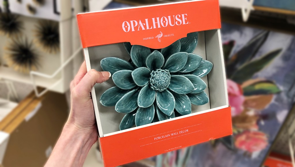 target wall decor — opalhouse teal porcelain flower wall accent