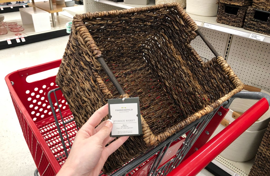 target accent pieces — threshold wooden wicker basket