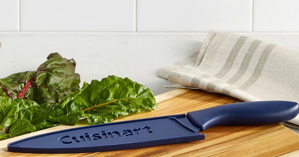 Cuisinart ceramic knife on cutting board 