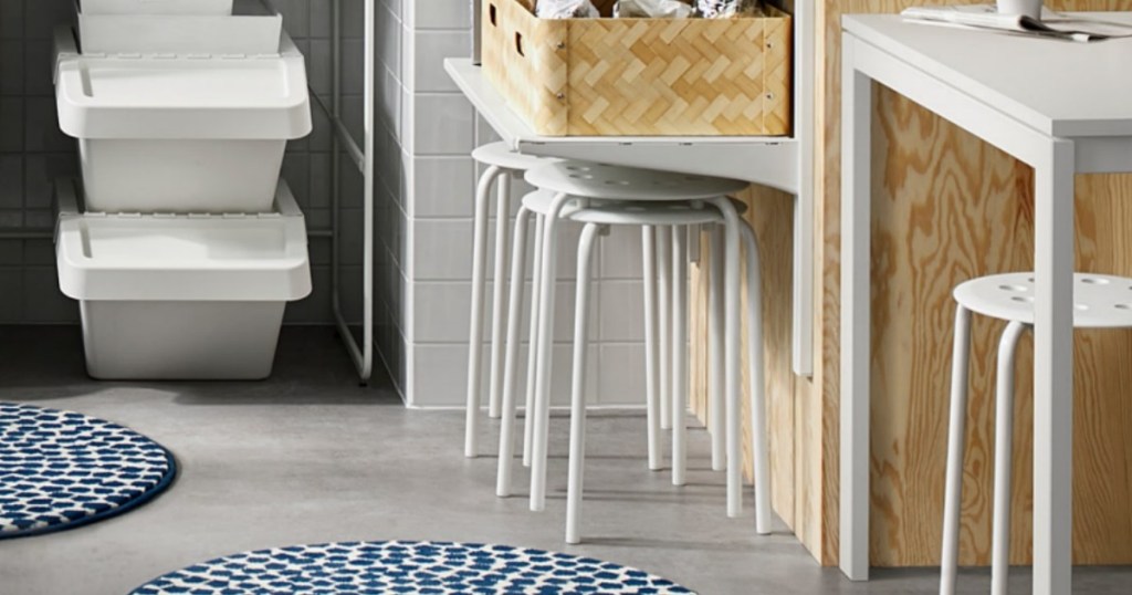 White IKEA Stacking Stools 