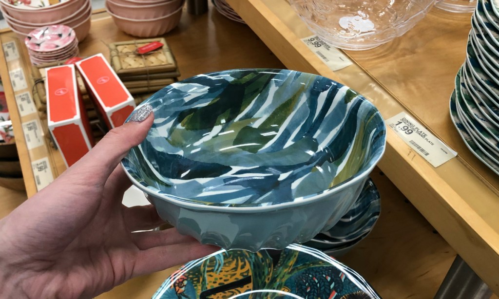 Opalhouse 31oz Melamine Watercolor Leaves Dining Bowl