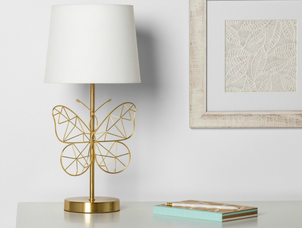 Pillowfort Butterfly Wire Table Lamp - Gold