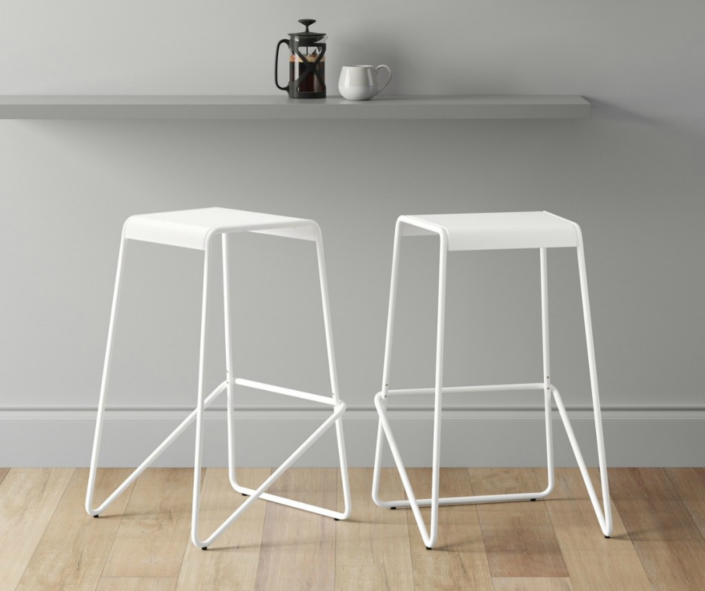 Project 62 White metal stools
