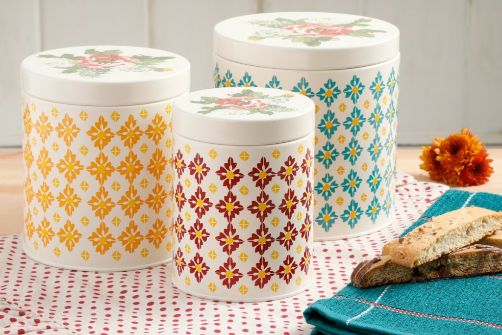 The Pioneer Woman Vintage Geo 3-Piece Canister Set