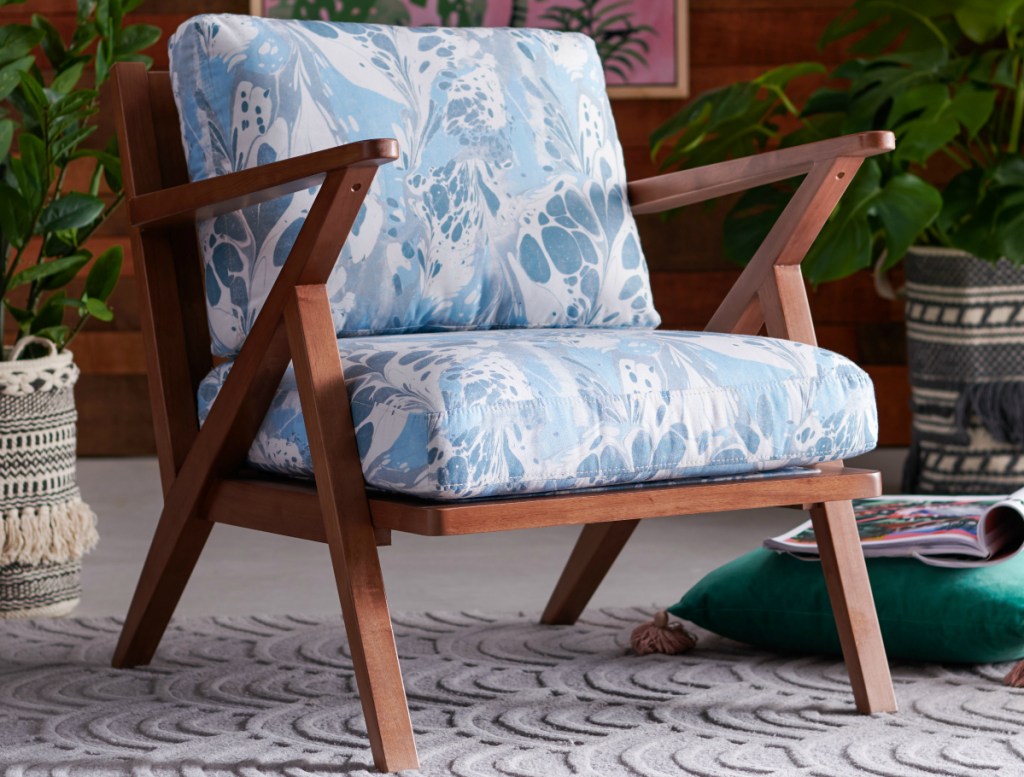 Vintage Marble Mid-Century Accent Chair