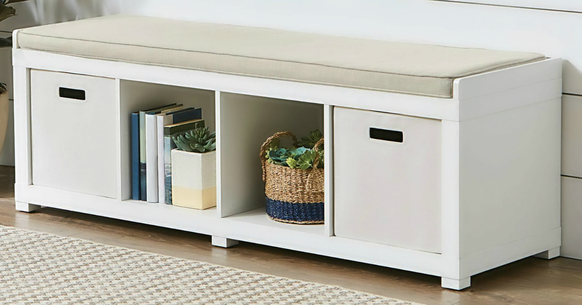 white storage bench walmart