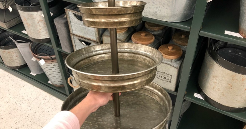 metal tiered tray stand from Hobby Lobby 