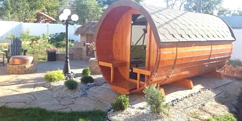 Don’t Sweat It! These DIY Backyard Barrel Saunas from Amazon Include Free Delivery