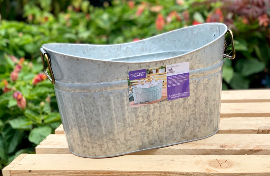 Better Homes & Gardens Galvanized Scooped Oval Tub
