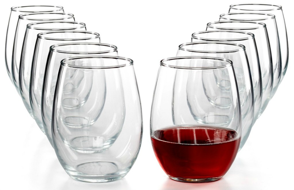 Martha Stewart Essentials 12-Piece Stemless Wine Glasses Set