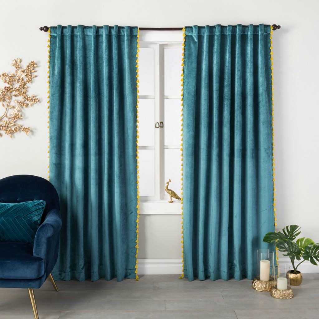 Opalhouse Velvet Curtain Panel with Tassels