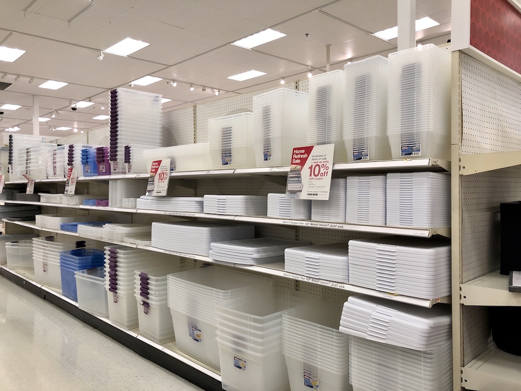 Storage bins on sale at Target 
