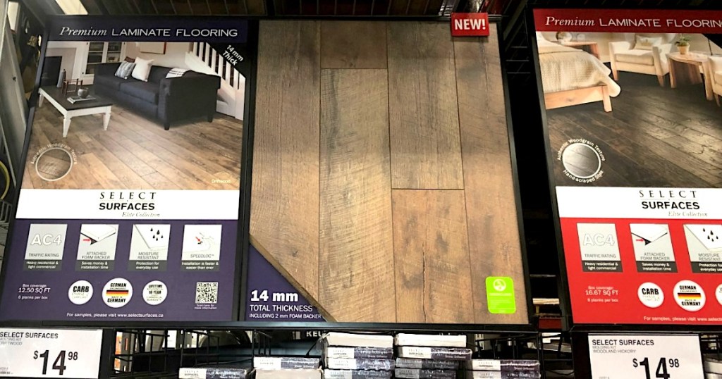 wood floor samples in store