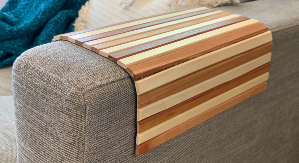 arm table on side of couch