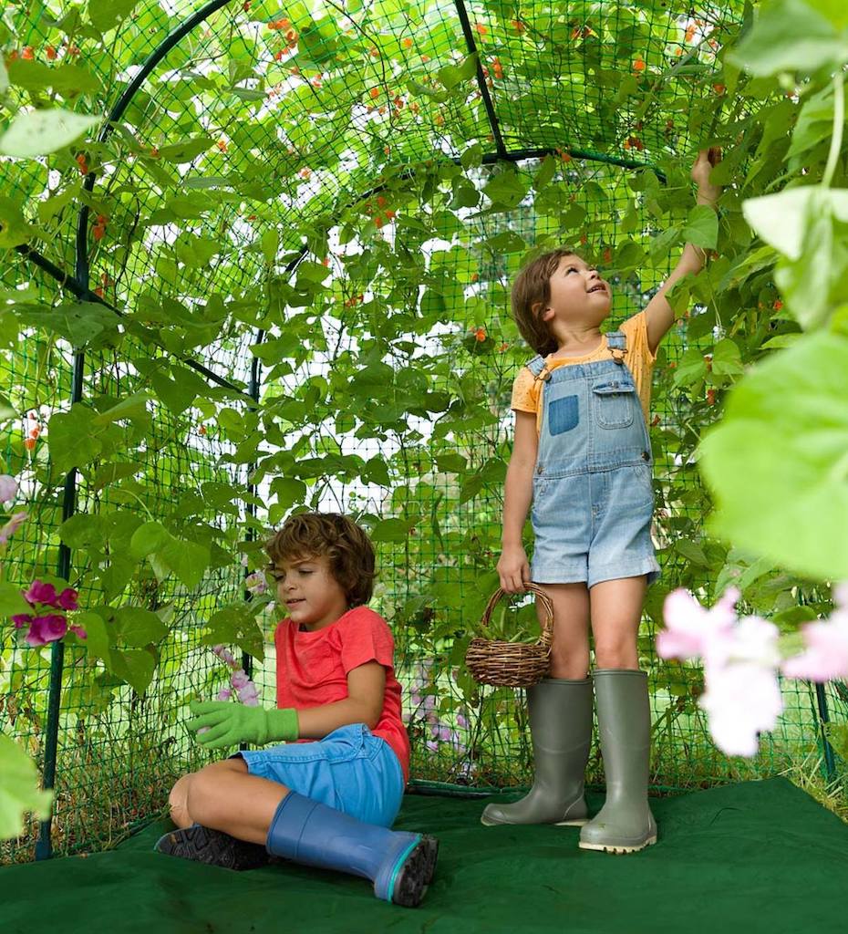 inside DIY garden fort 