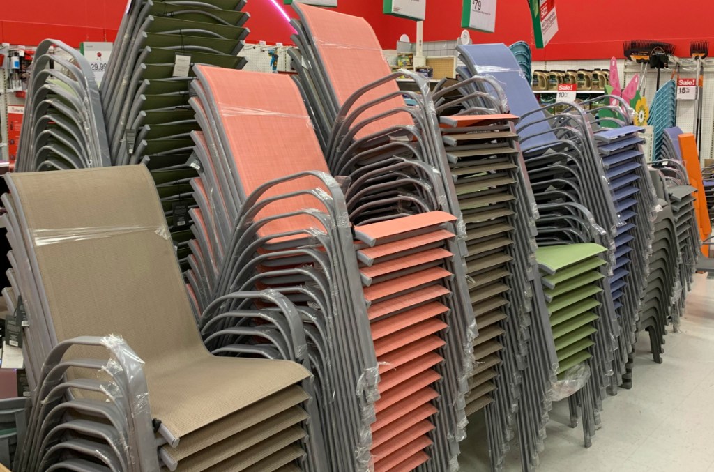 stackable patio chairs at Target