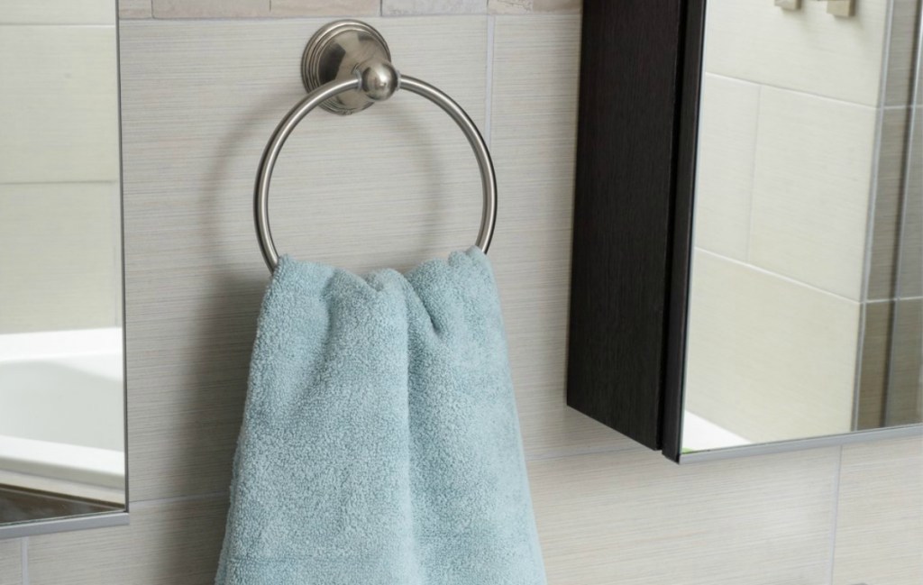 AmazonBasics Satin Nickel Modern Towel Ring