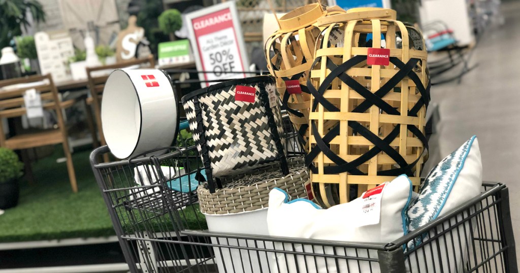 At Home shopping cart filled with home items