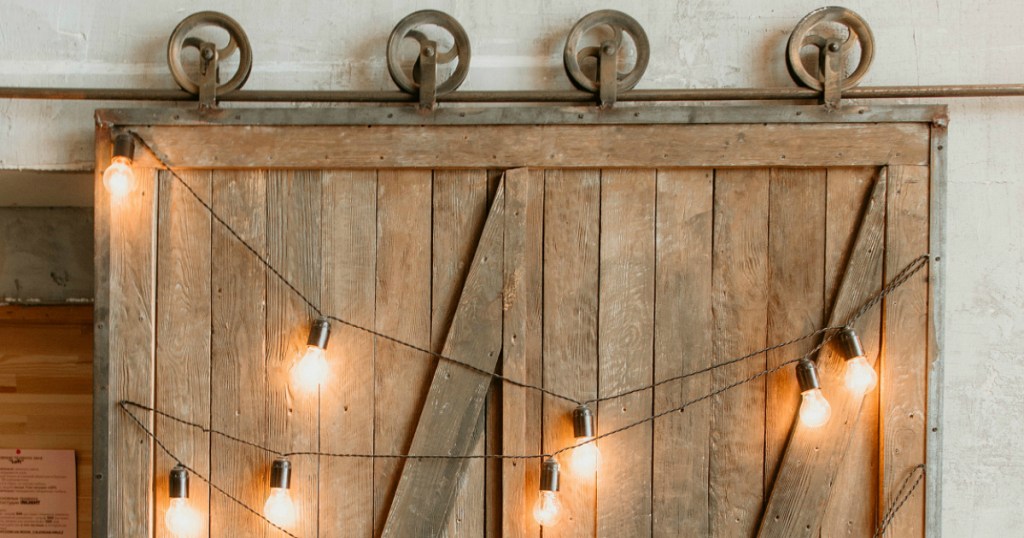 Sliding Barn Door with lights